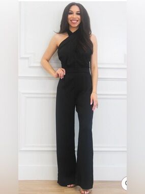 Womens Black Halter Jumpsuit